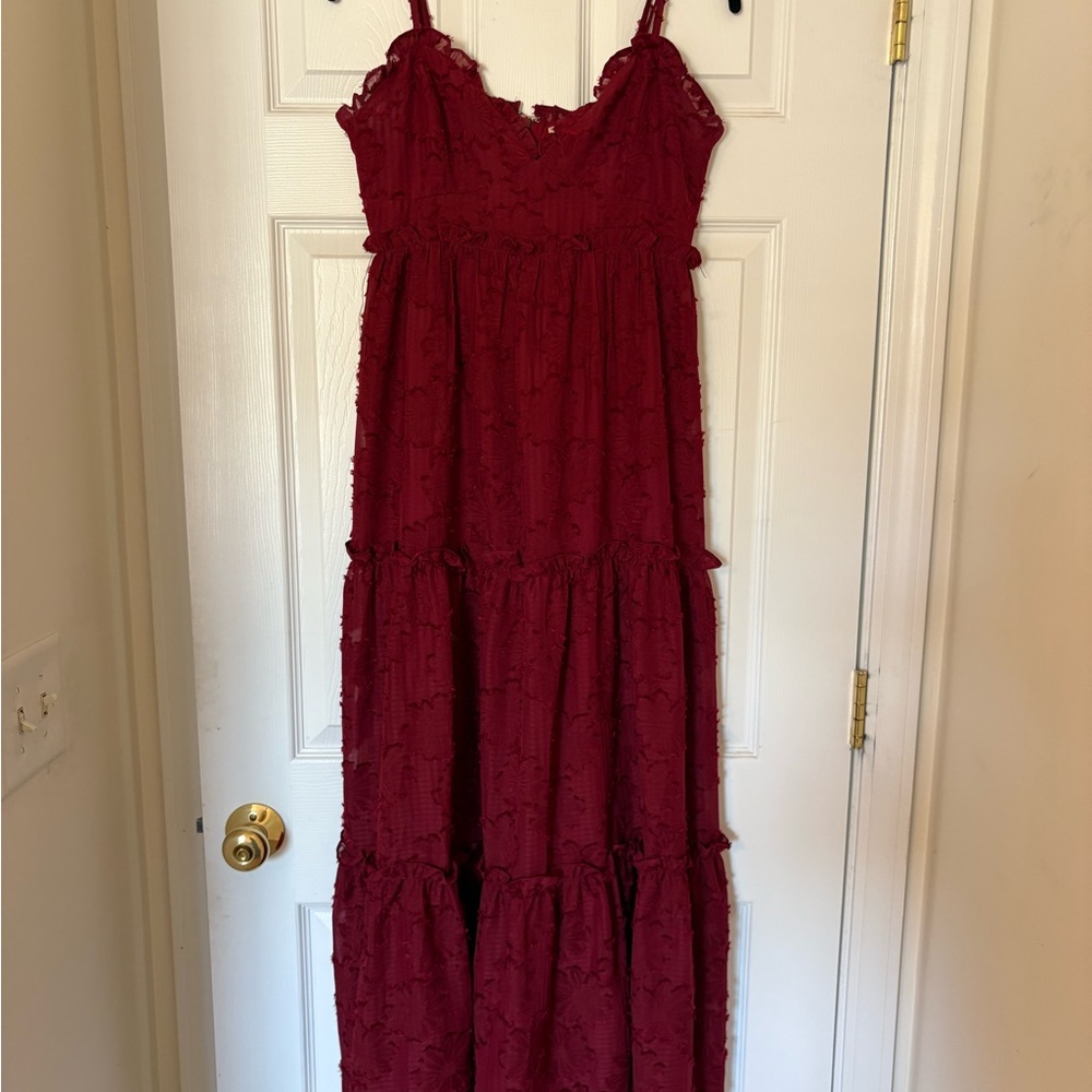 Altar'd State Red Lace Maxi Dress